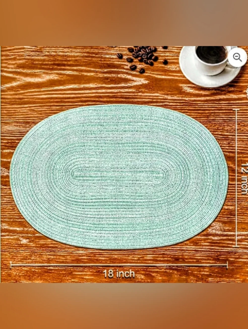 Woven Oval Placemat Set Of 6 in Sage Green - ⭐️NEW⭐️